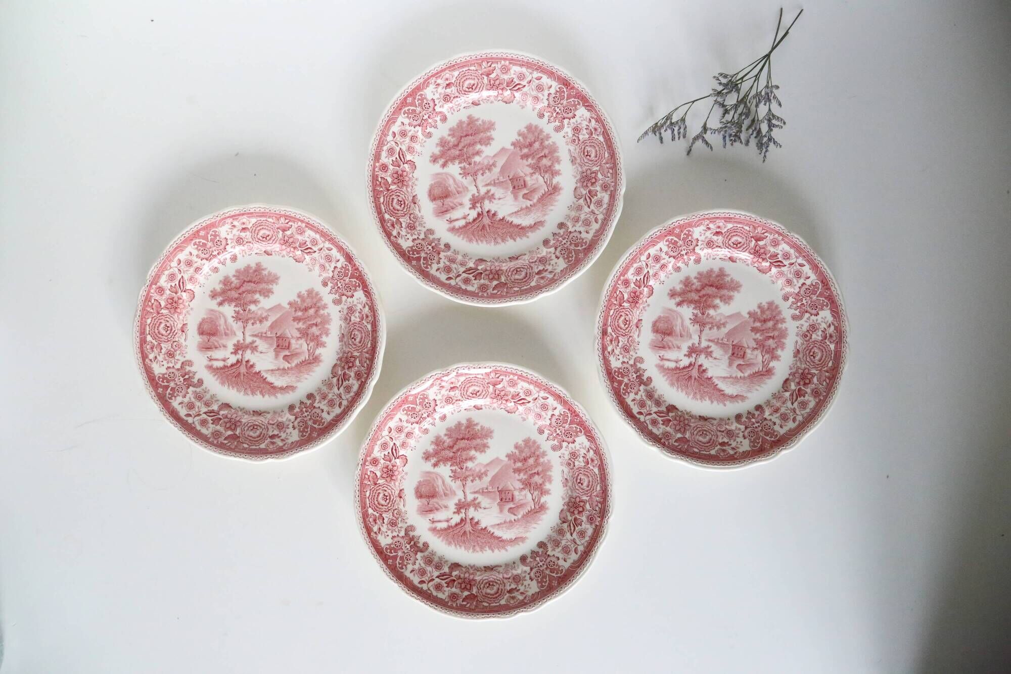 Set of 4 Burgenland dessert plates, pink, Villeroy and Boch