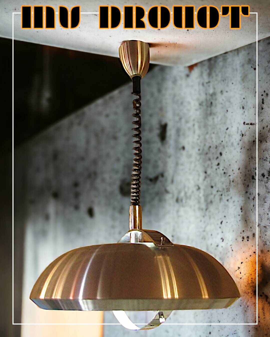 Vintage Space Age pendant chandelier in the style of Lakro Amstelveen.
