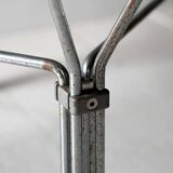 Vintage glass and steel coffee table