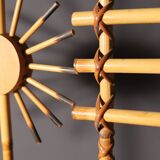 Rattan and Bamboo Room Divider with Sunbrust Accents, Czechoslovakia, 1960´s