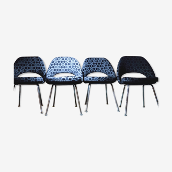 Ensemble de 4 chaises modèle Conférence d'Eero Saarinen, édition Knoll