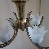 Lustre en laiton style art déco