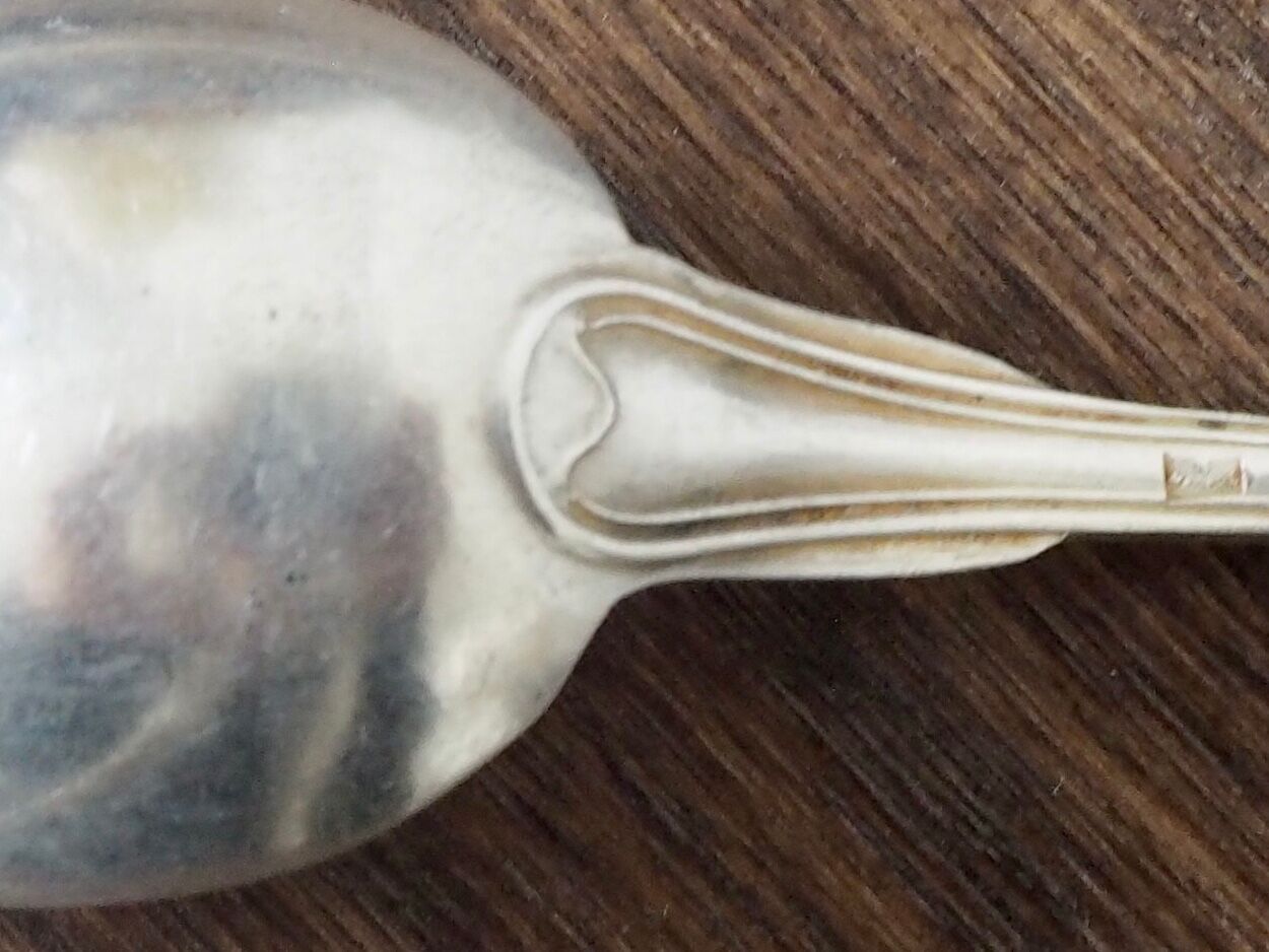 Set of 5 white metal spoons from the 20s