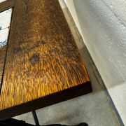 Table bistro fer et bois revêtue des carreaux céramique
