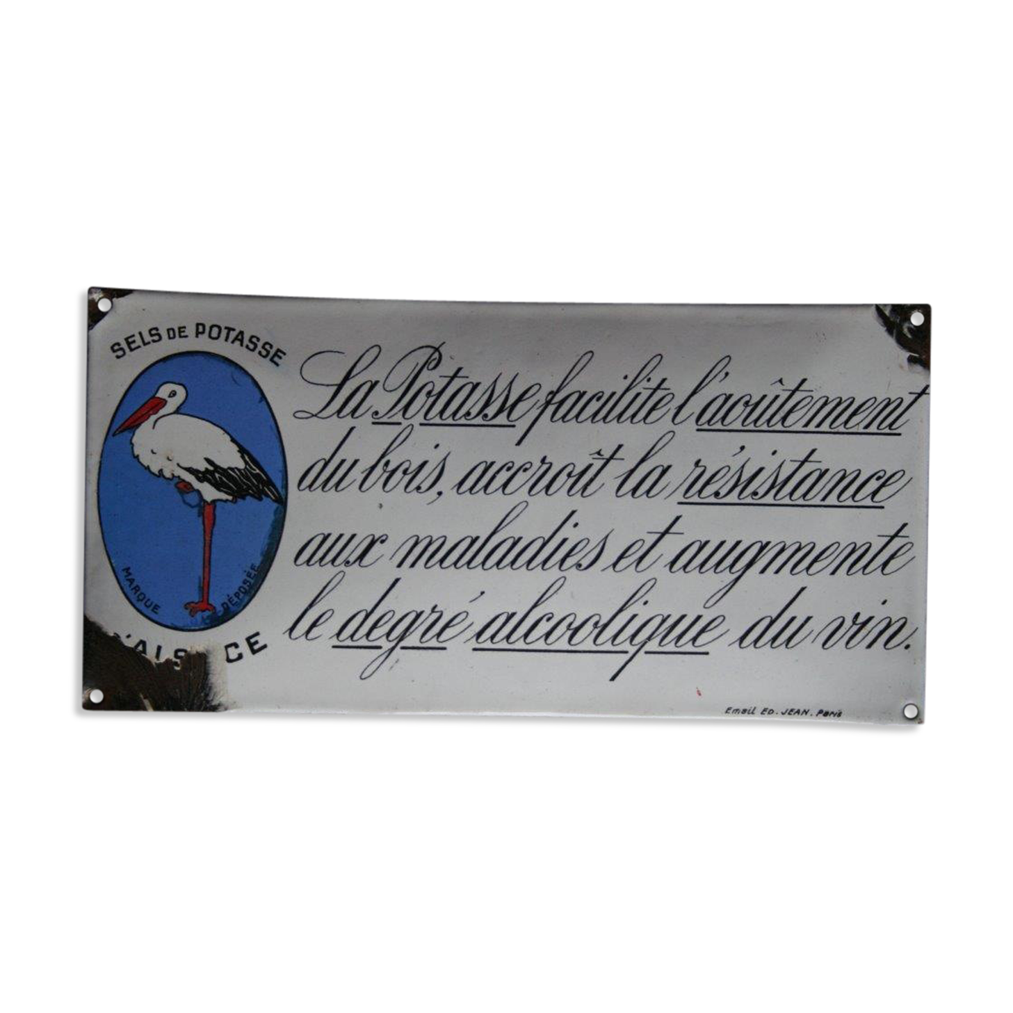 Enamelled plaque Potasse d'Alsace