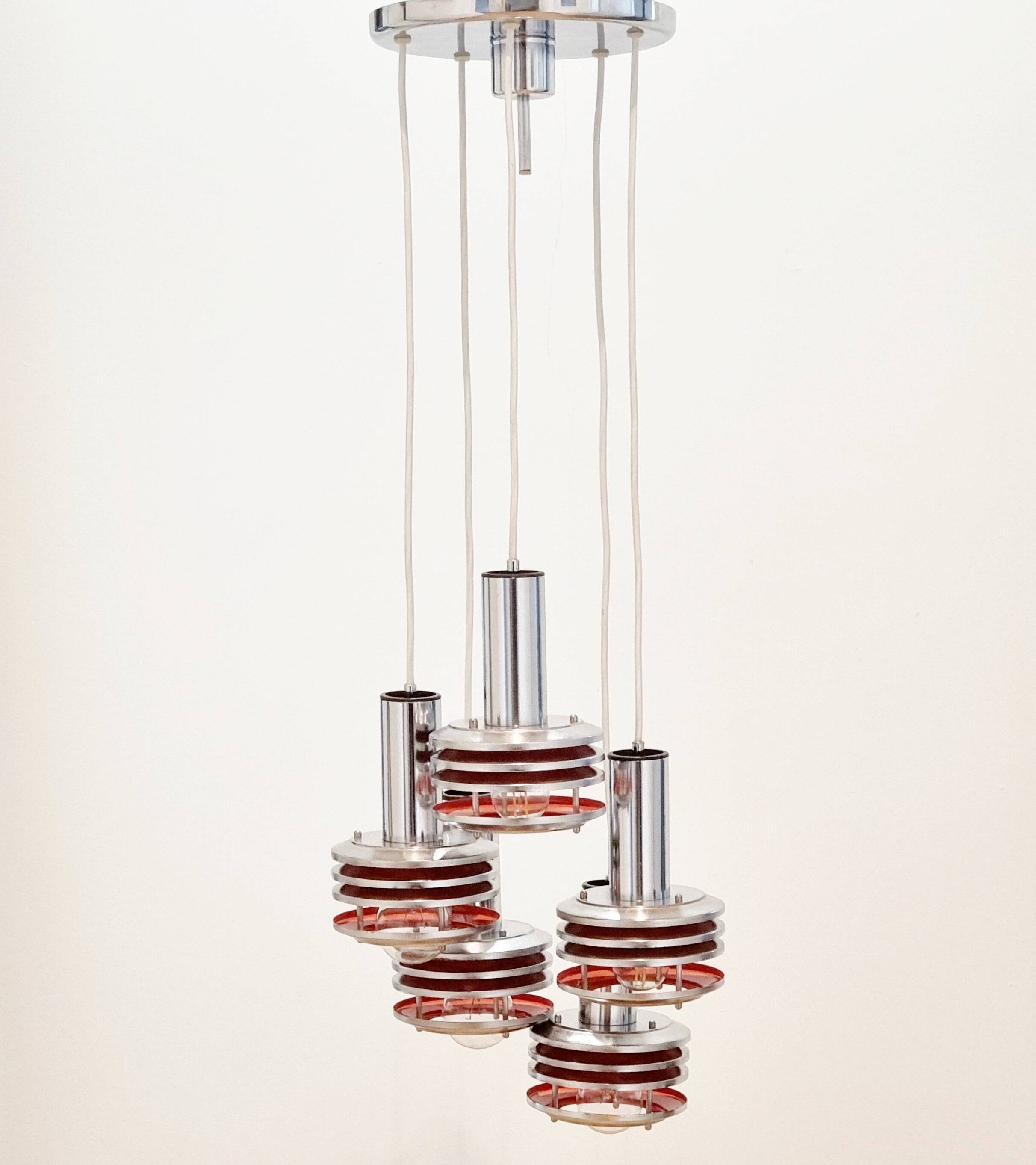 Suspension en cascade Space Age de Polam, années 1960