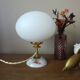 Opaline lamp & retro chic flowers, unique upcycled creation