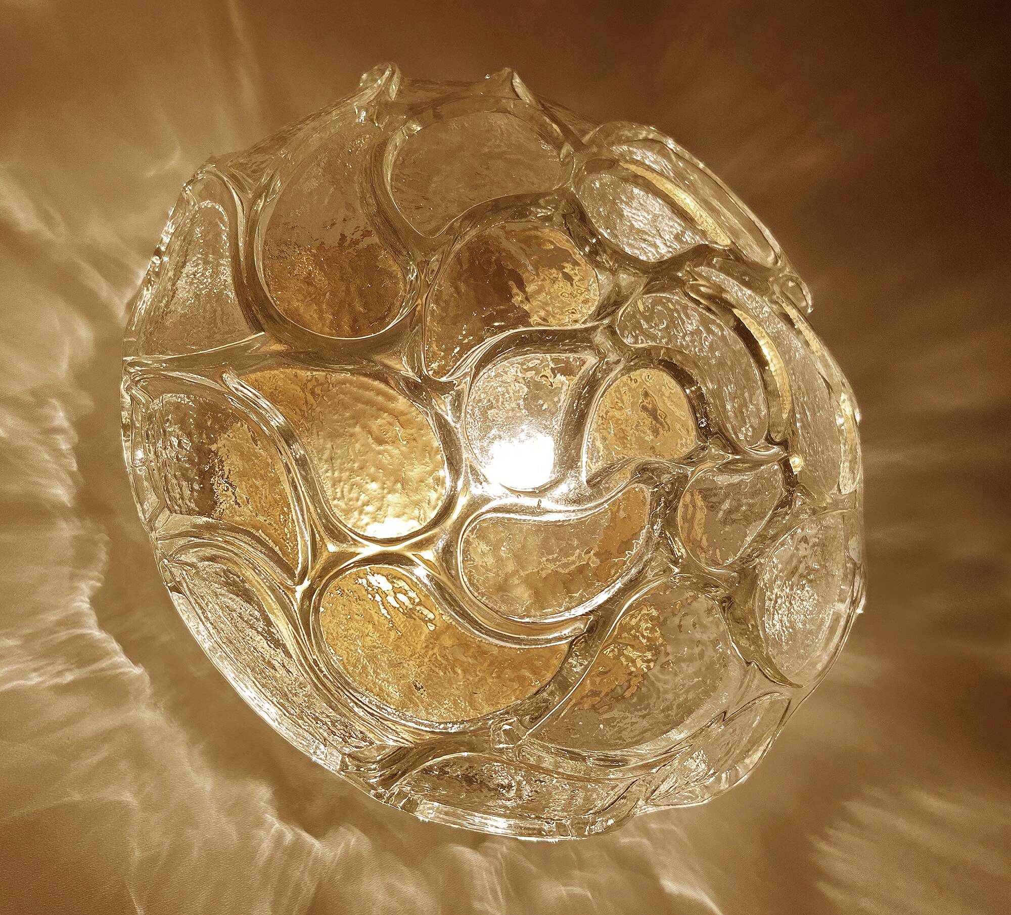 Pair of Brutalist Glass Sconces