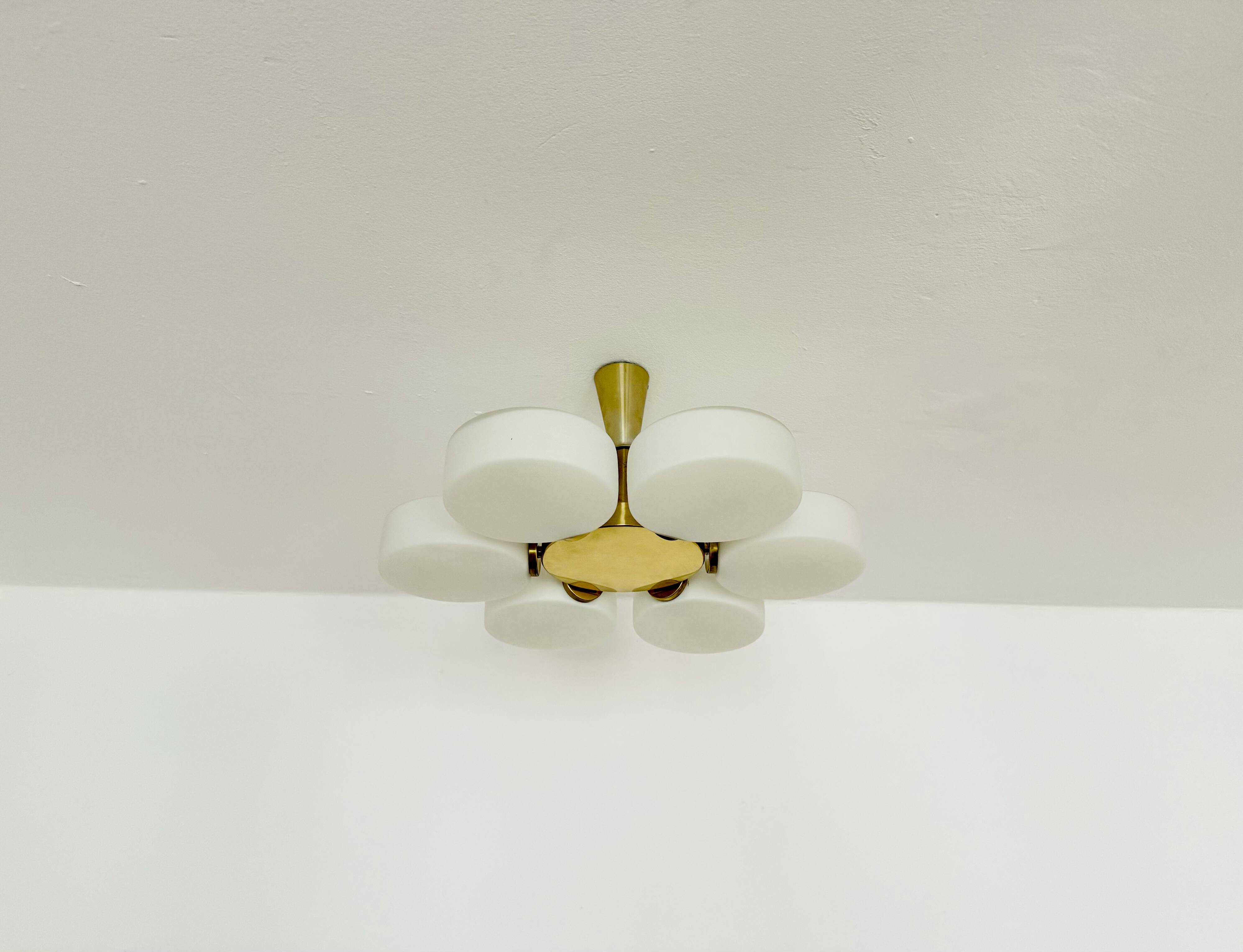 Opaline Sputnik Chandelier by Kaiser Leuchten