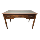 Flat leather desk, Louis-Philippe style, side pull-outs.