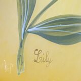 Vase en pâte de verre jaune début XXème signé Lily