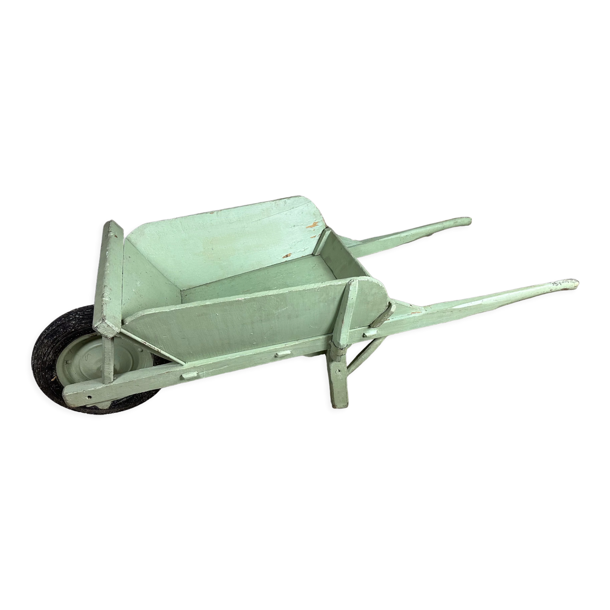 Antique wooden wheelbarrow