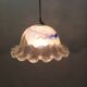 Vintage Murano blown glass suspension lamp with blue and white shell.