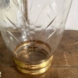 22cm engraved and gilded glass vase