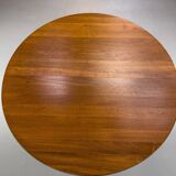 Danish Round Teak Dining Table with Extension from S Møbelfabrik, 1970s