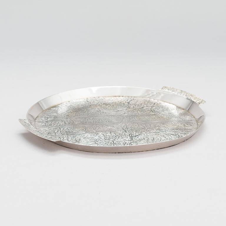 Silver plate Pekka Turtiainen Helsinki 1970. Signed.