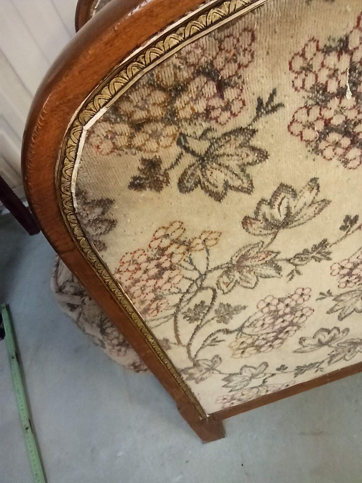 Art Deco armchair with system - original floral velvet fabric