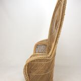 Emmanuelle in rattan and wicker armchair Italy 1960's