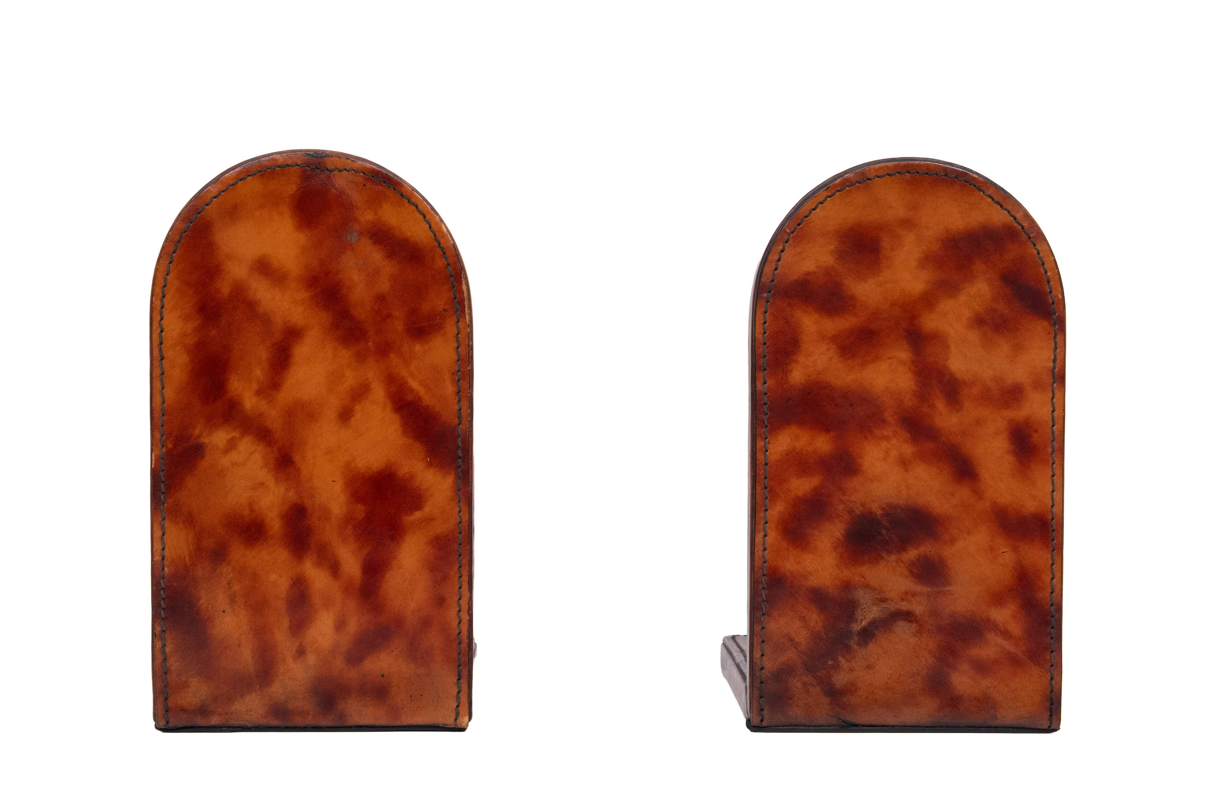 Ceramic and Leather Horses head bookends 1970s