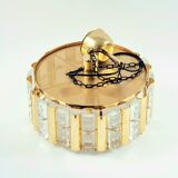 Mid-Century Scandinavian Brass and Glass Ceiling Light by C. Fagerlund for Orrefors, 1960s