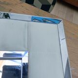 Large vintage tufted velvet mirror