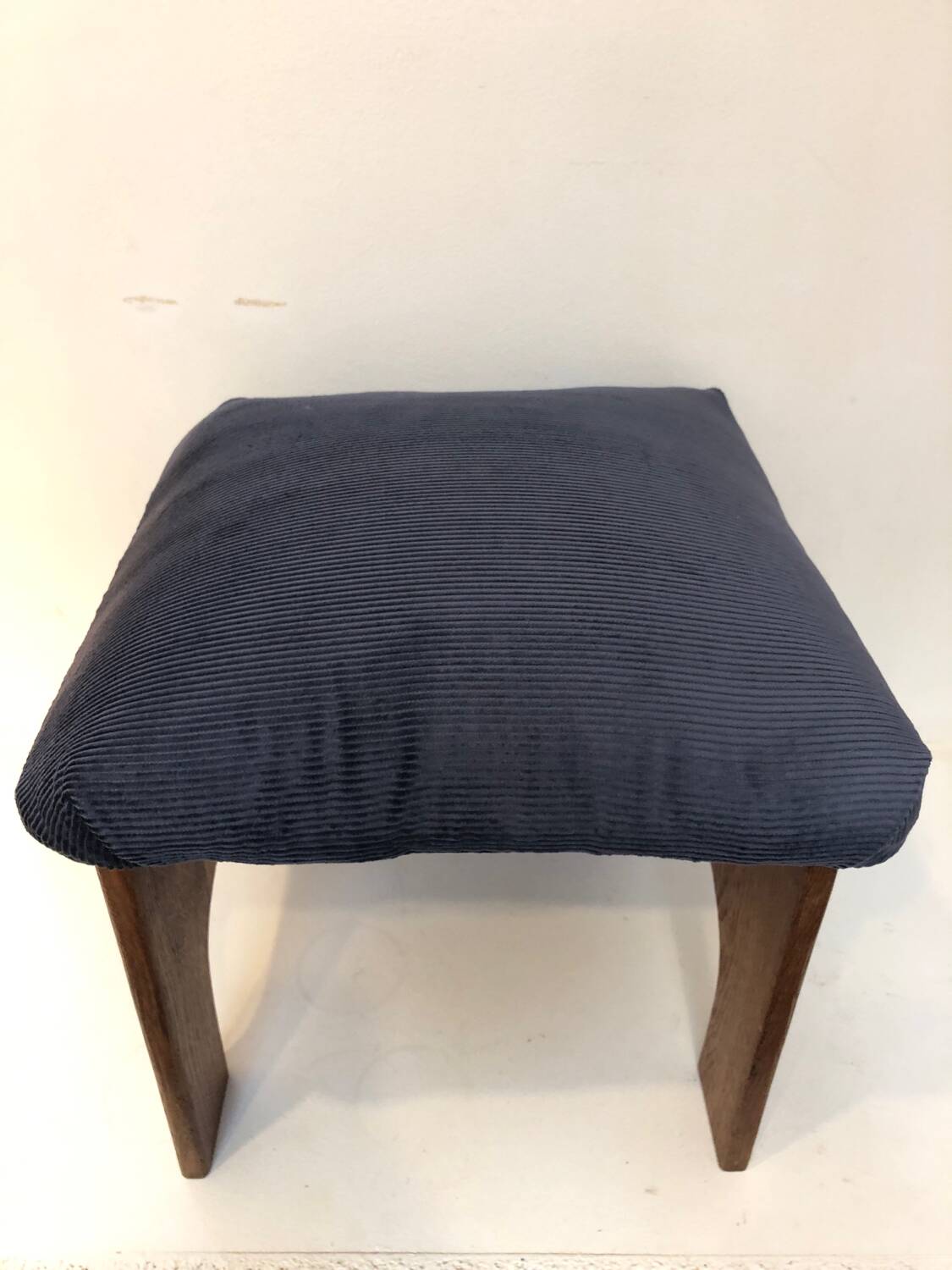 Brutalist velvet stool, 1970