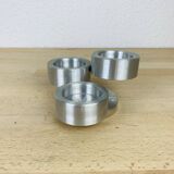 Vintage brushed aluminum triple candle holder