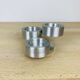 Vintage brushed aluminum triple candle holder