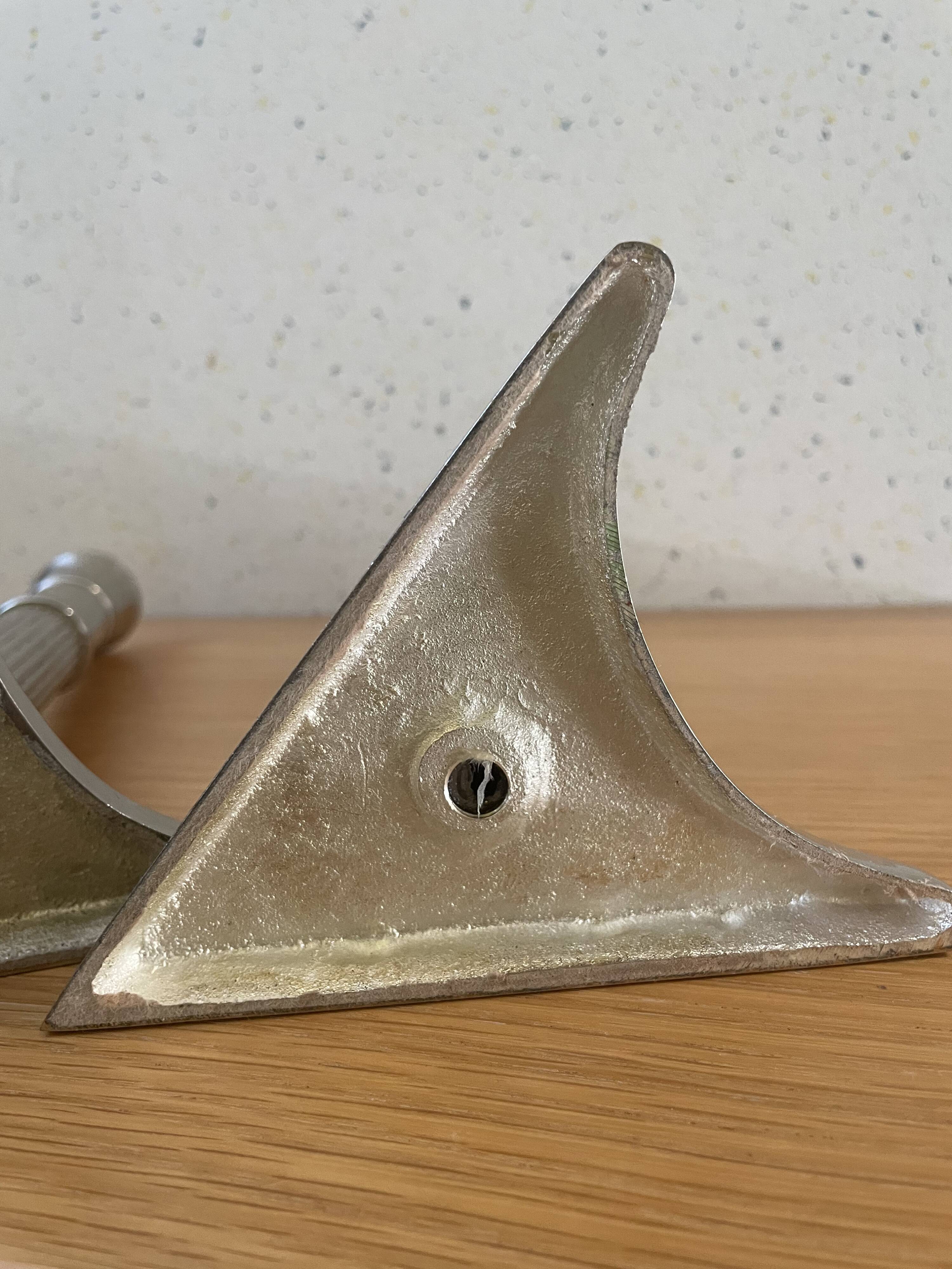 Art Deco candle holders, silver-plated cast iron.
