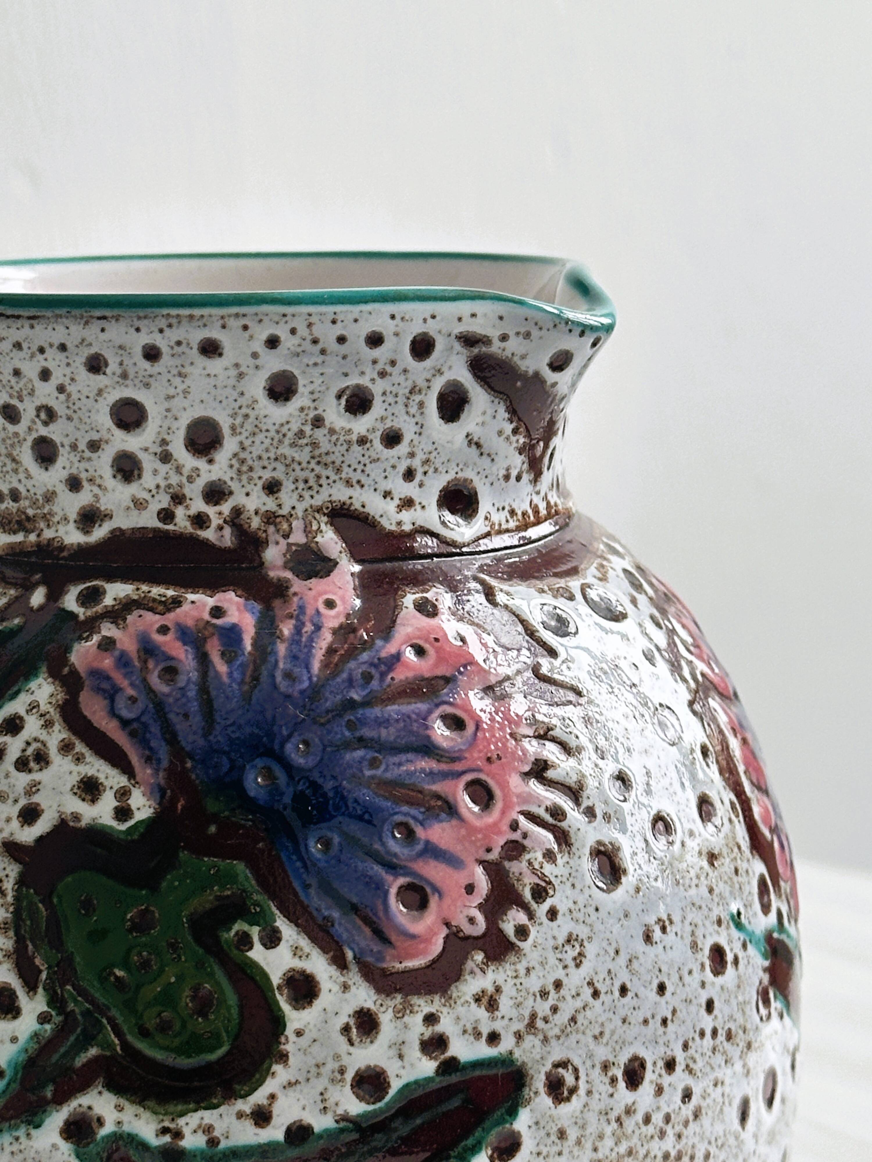 Antique decorative pitcher in French ceramic