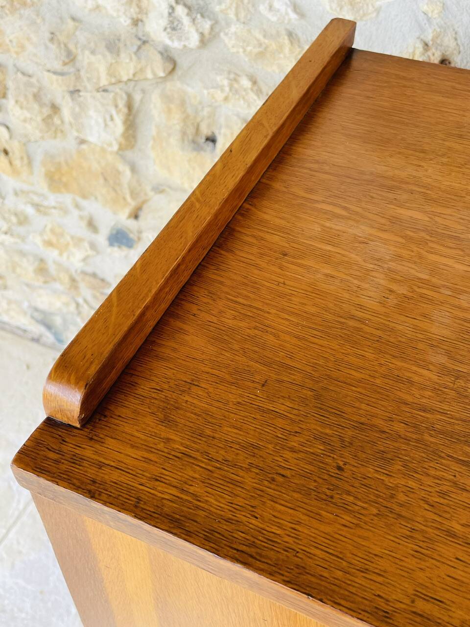 Vintage storage furniture in flame-figured oak, by Gillard Bourdin, circa 196.