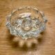 Set of 2 vintage molded glass candle holders