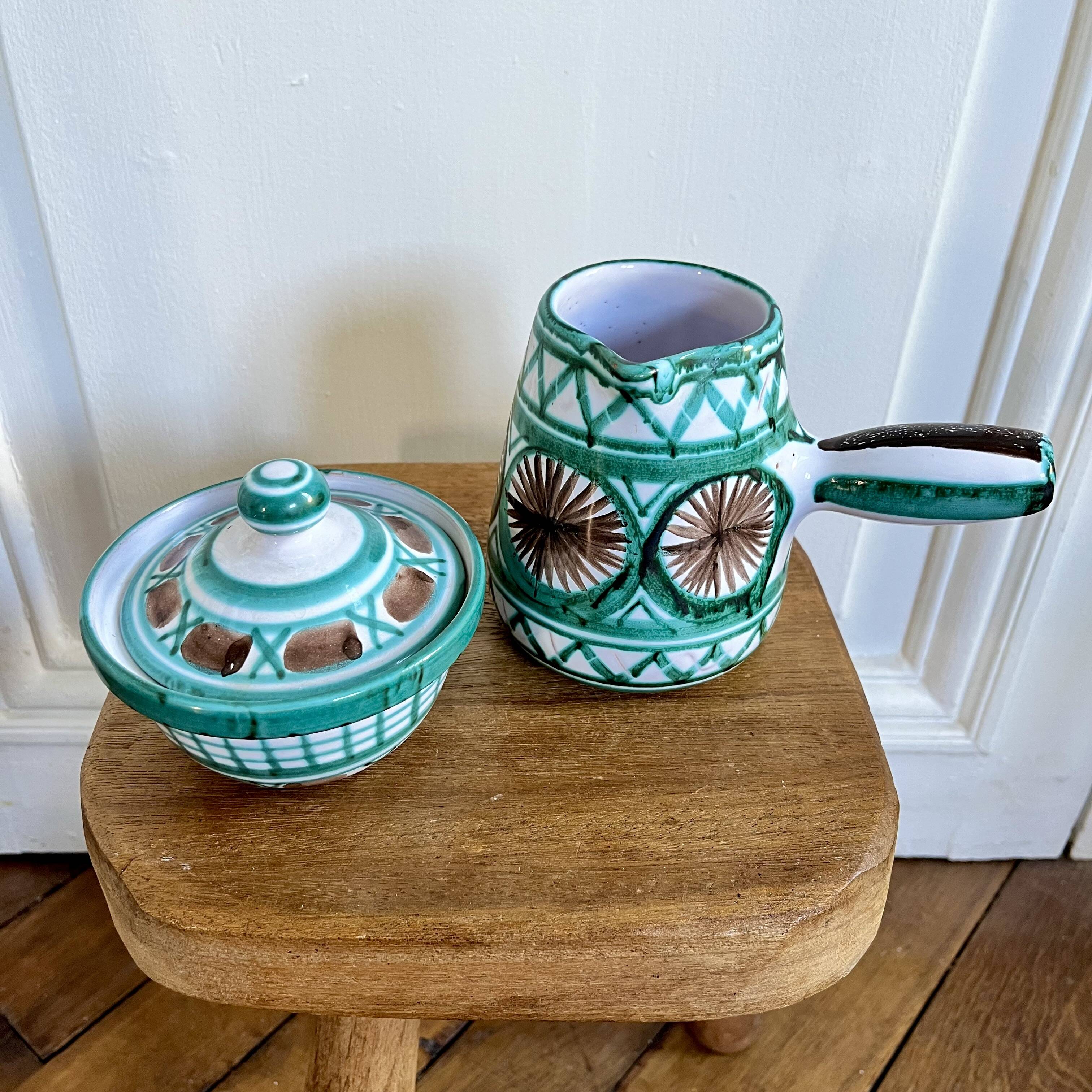 Robert Picault ceramic pots, sugar bowls and jugs
