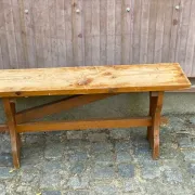 Vintage solid wood farm bench 100 cm – Rustic & chalet style 1960