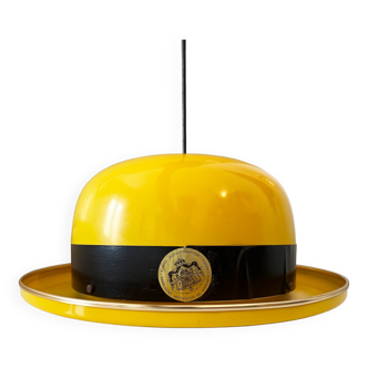 Yellow Pendant Hat Lamp de Hans Agne Jakobsson, Markaryd Sweden
