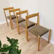 Vintage Miroslav Navratil Dining Chairs: 1970s Czechoslovakia, Gray Fabric
