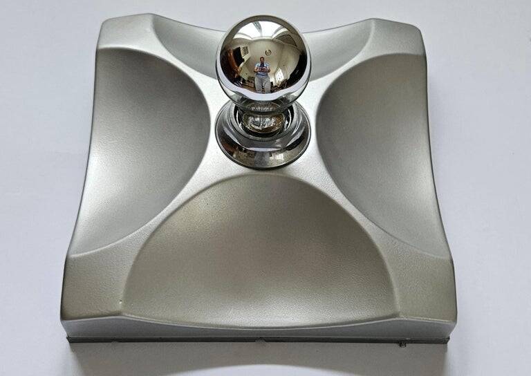 Rare Pair of Midcentury Wall or Ceiling Flushmounts, Italy, 1970s