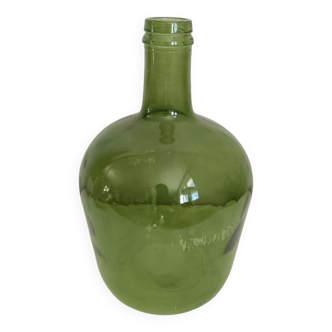 Dame Jeanne / vintage 4L green glass carboy