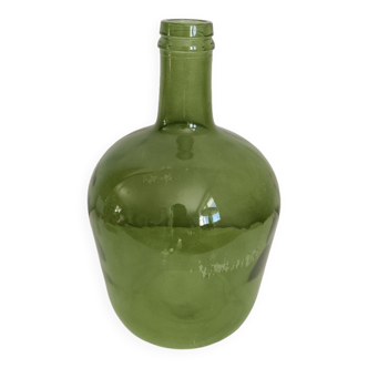 Dame Jeanne / bonbonne en verre vintage 4L verte