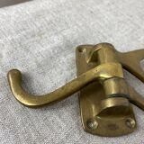 Three-pronged folding brass coat hook