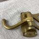 Three-pronged folding brass coat hook