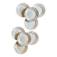 Set of 8 vintage white and gold dessert plates.