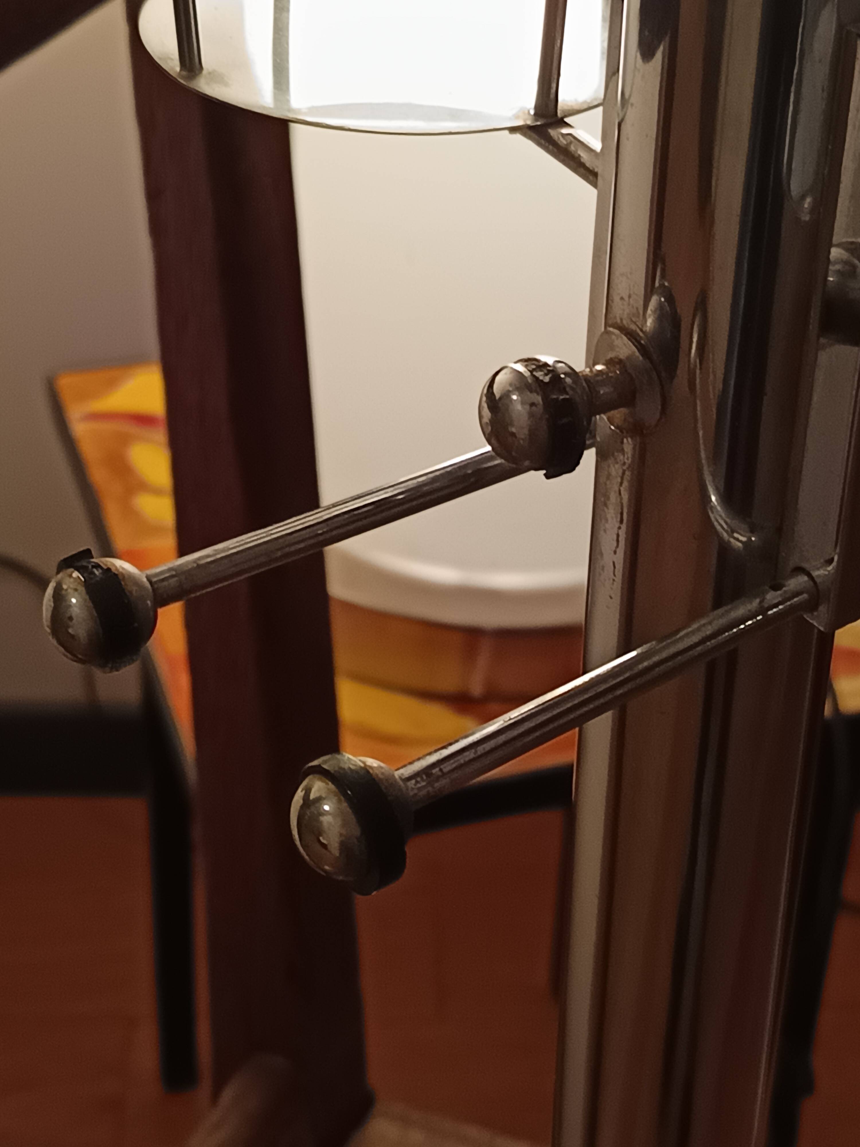 chrome standing ashtray with glass holder 1930 design by Boris Lacroix