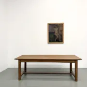 Solid oak farmhouse table, 1970s
