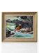 Oil painting landscape winter snow village sign H. Paris - Frame
