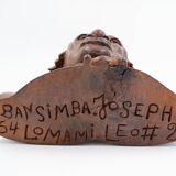 African bust of Joseph Bansimba carved in wenge - 20th century