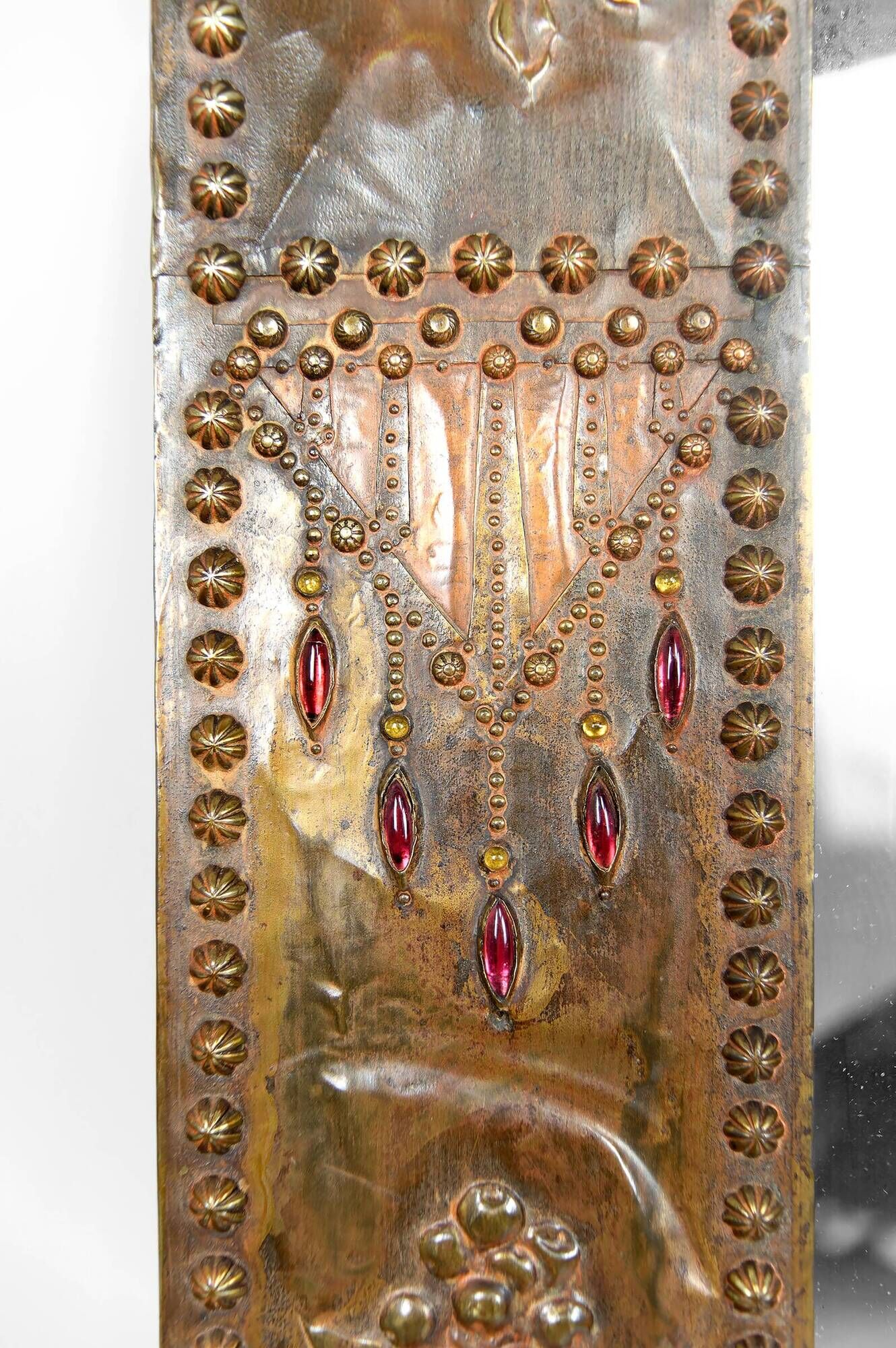 Art Nouveau mirror, "The French Rooster Triumphant over the German Eagle", 1916