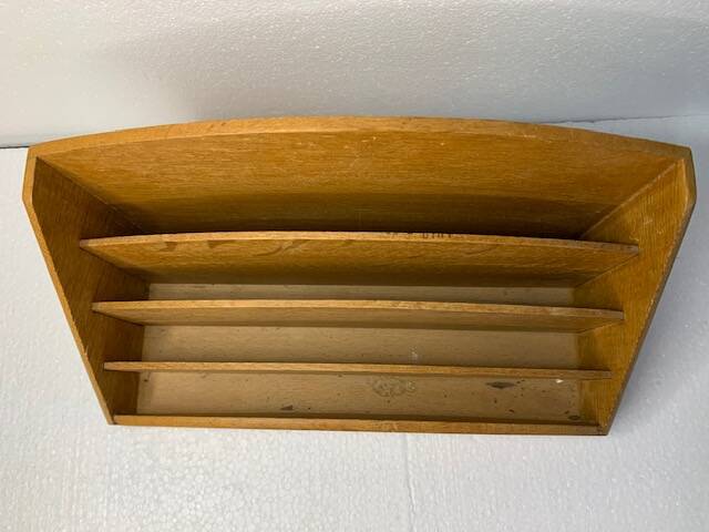 Old wooden mail holder 4 compartments
