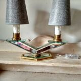 Old art deco table lamp - 2 lights - mirror lamp