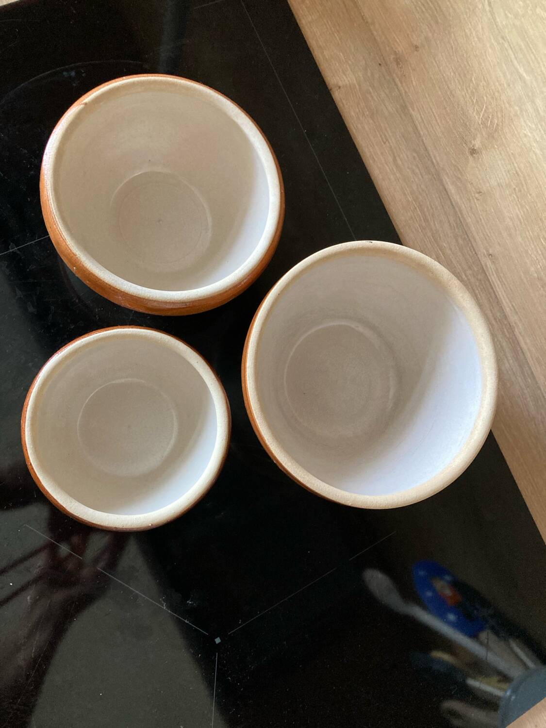 Set of 3 vintage stoneware bowls